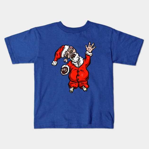 Cartoon Zombie Undead Santa Claus Father Christmas Kids T-Shirt by Squeeb Creative